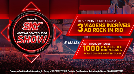 Promoção Rock in Rio - Você no controle do show